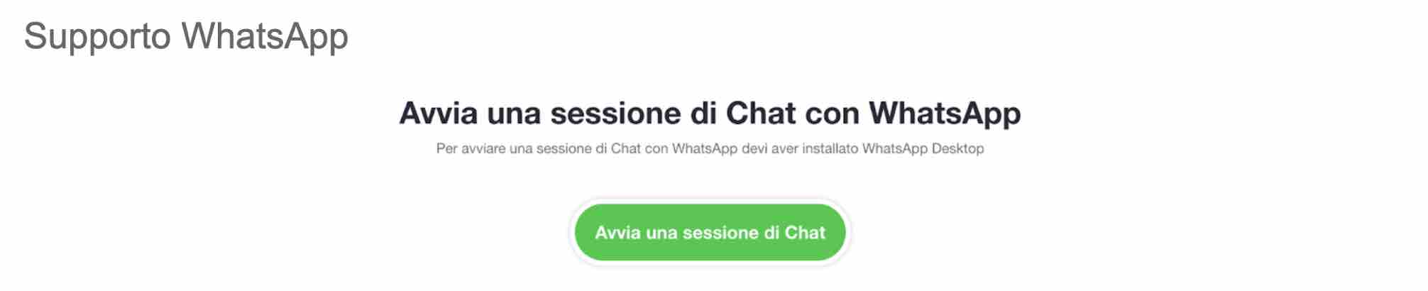 Supporto tramite WhatsApp