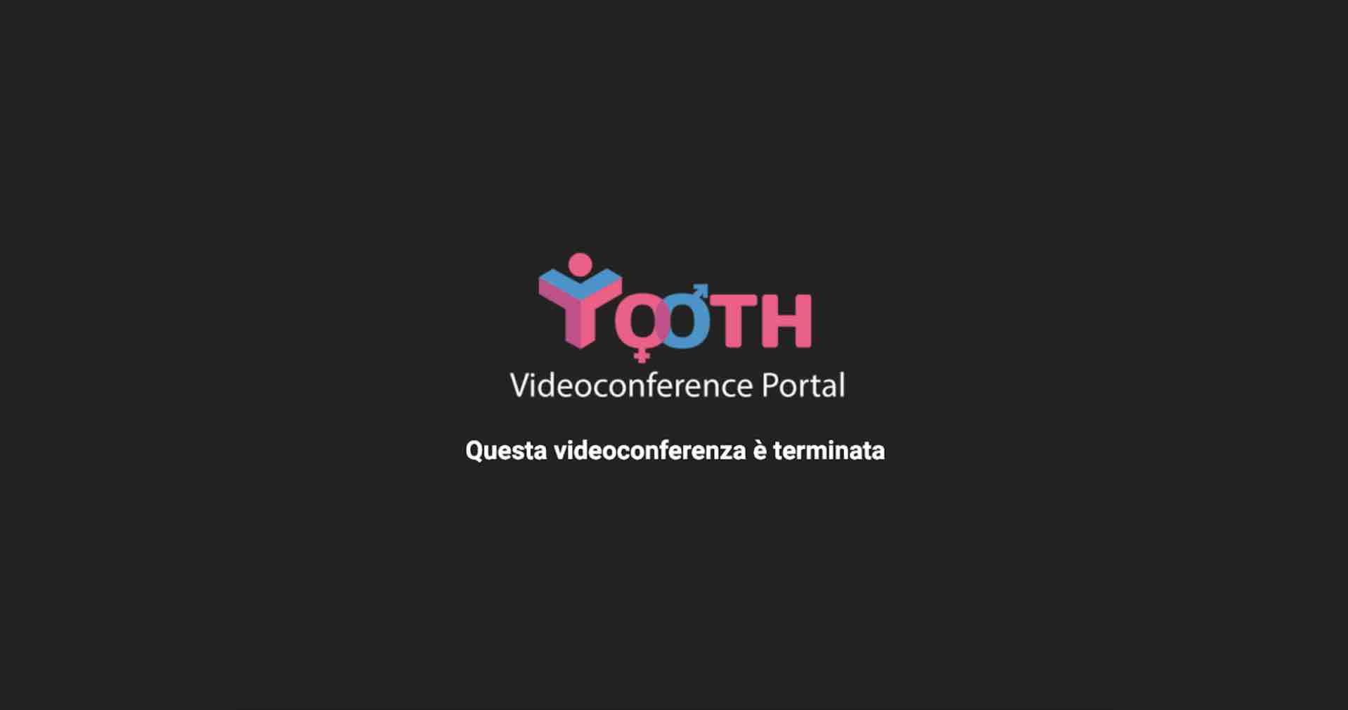 Schermata di chiusura della sessione di Video Conference