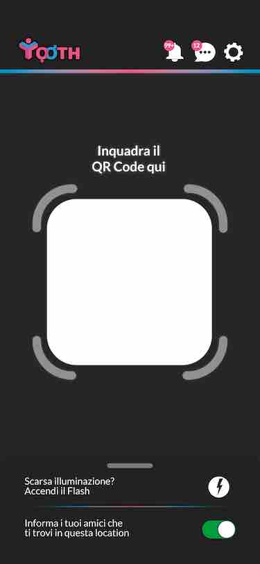 Scansione del QR Code di una Location